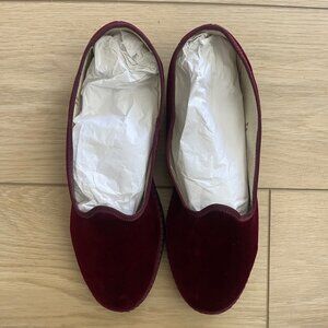 VibiVENEZIA Bordeaux Velvet Slippers NWT + Dust Bag